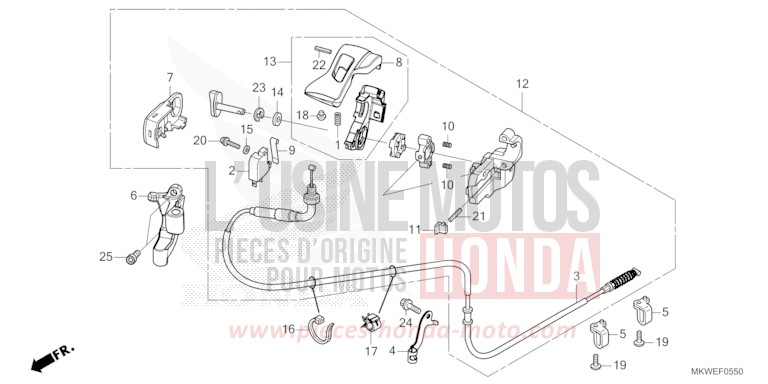HANDBREMSHEBEL von NC750X DCT MAT PEARL GLARE WHITE (NHB54) von 2025